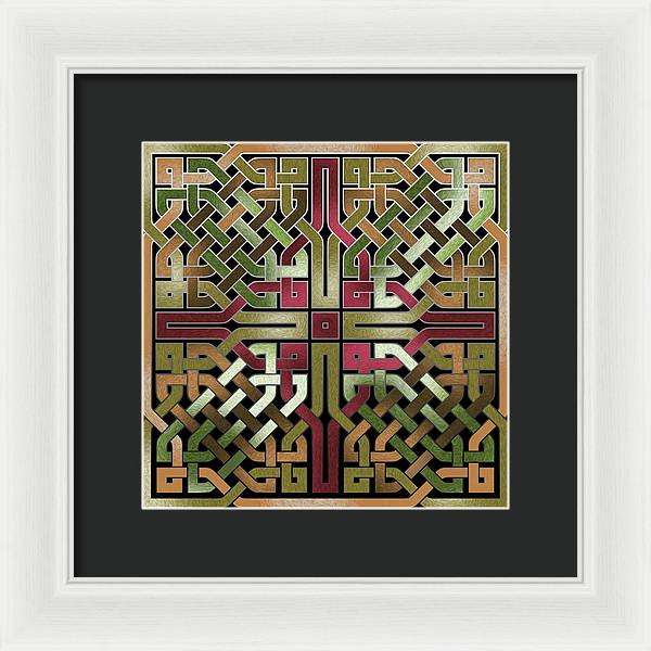 Earthtone Celtic Knot Square - Framed Print