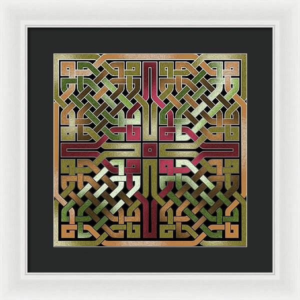 Earthtone Celtic Knot Square - Framed Print