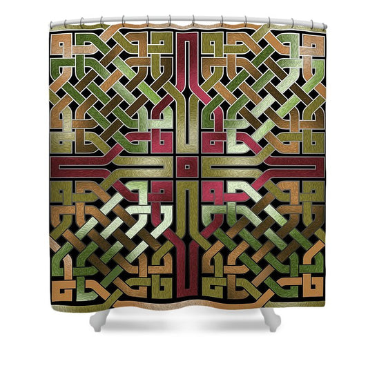 Earthtone Celtic Knot Square - Shower Curtain