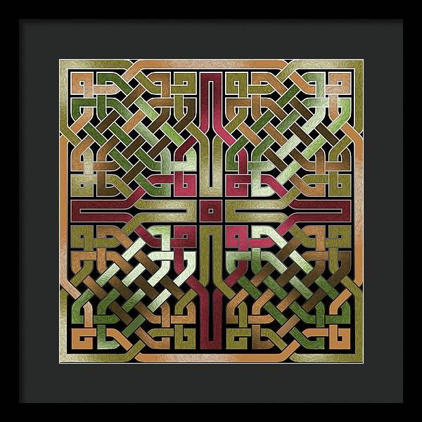 Earthtone Celtic Knot Square - Framed Print