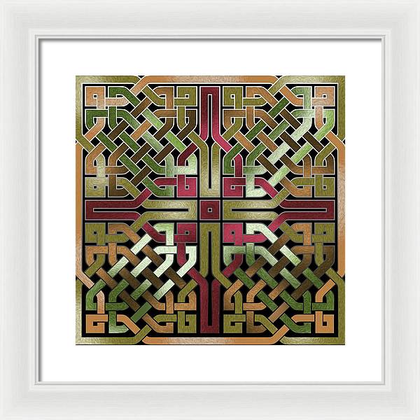 Earthtone Celtic Knot Square - Framed Print