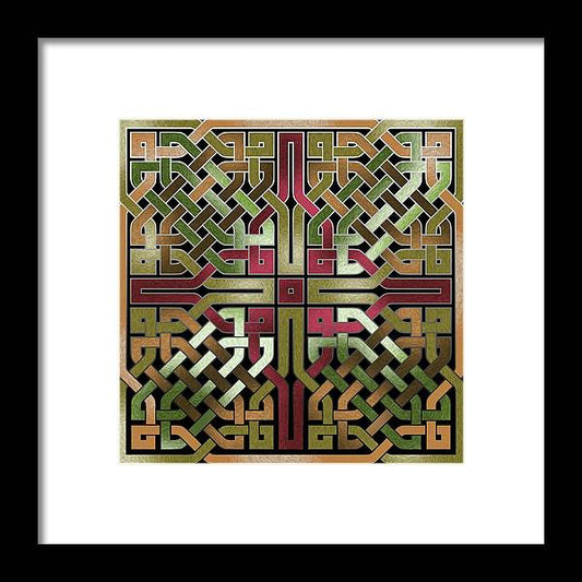 Earthtone Celtic Knot Square - Framed Print