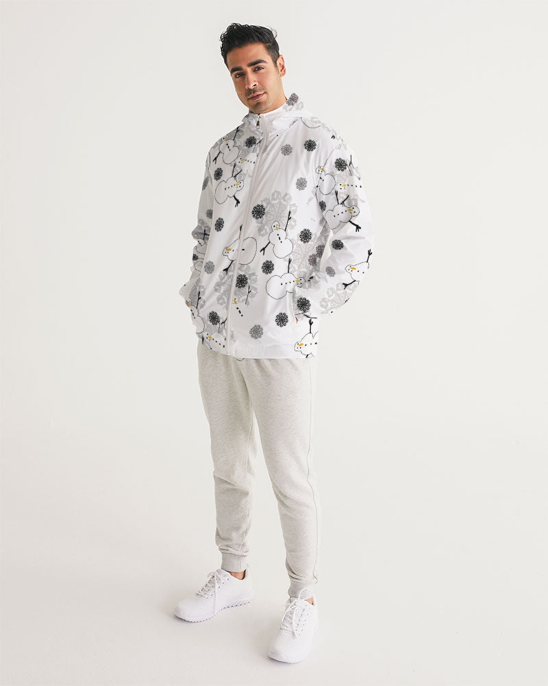 Snowman Pattern Men's Windbreaker