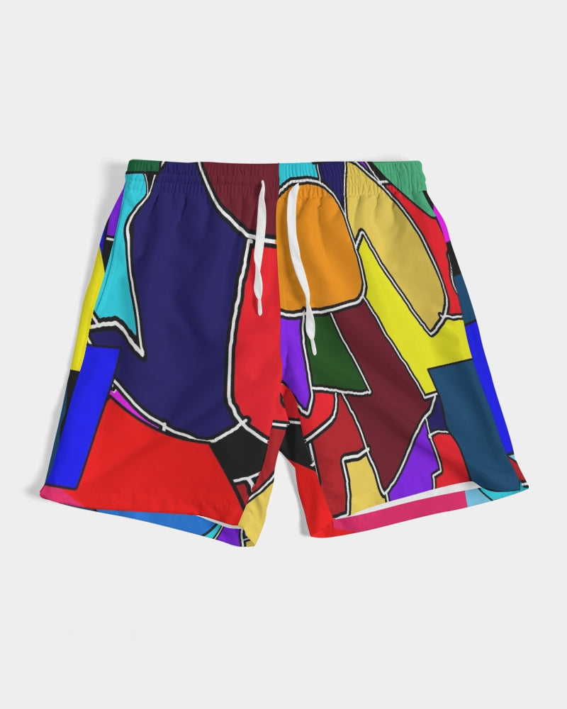 Crazy Color Abstract Men's Swim Trunk