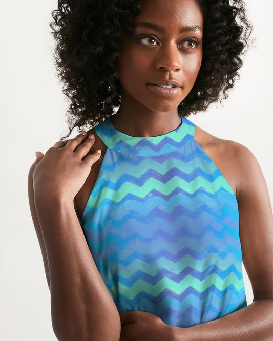 Mermaid Stripes Women's Halter Dress