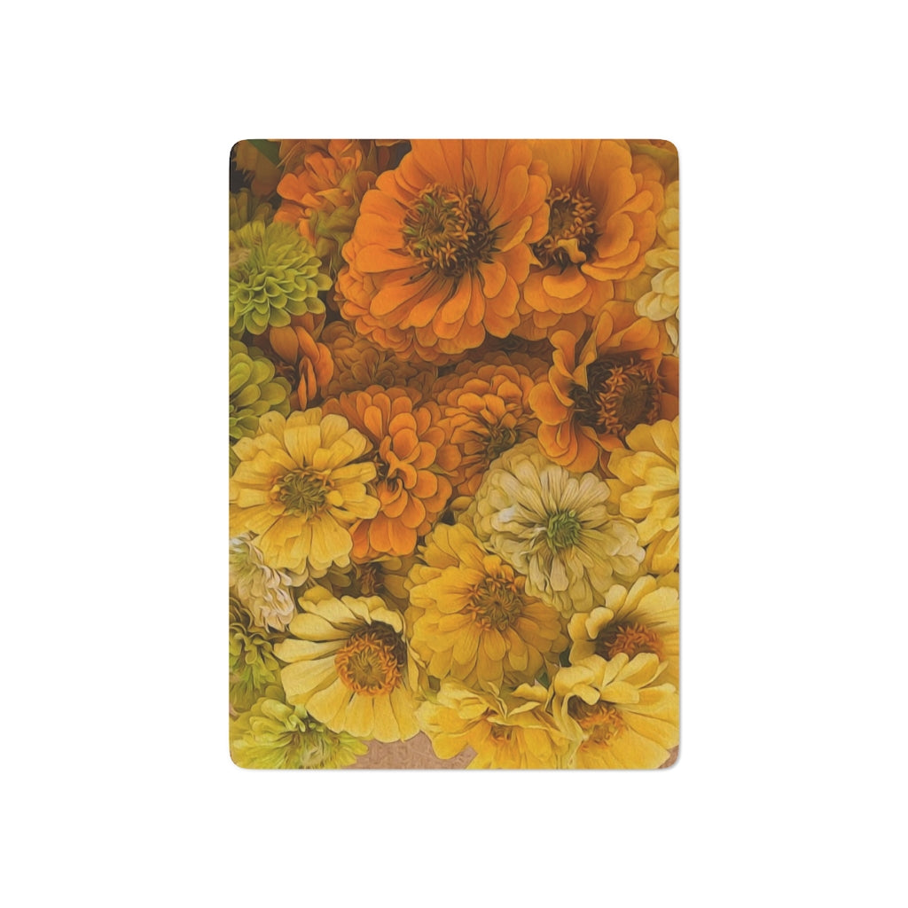 Yellow Zinnias Custom Poker Cards