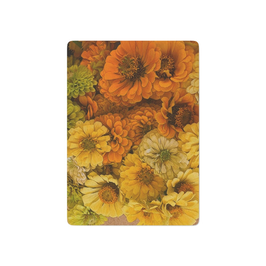 Yellow Zinnias Custom Poker Cards