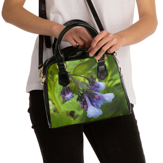 Blue and Purple Wildflowers Shoulder Handbag