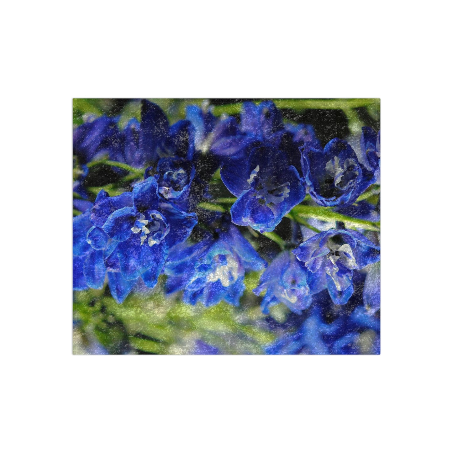Blue Delphinium Crushed Velvet Blanket