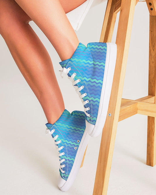 Mermaid Stripes Women's Hightop Canvas Shoe
