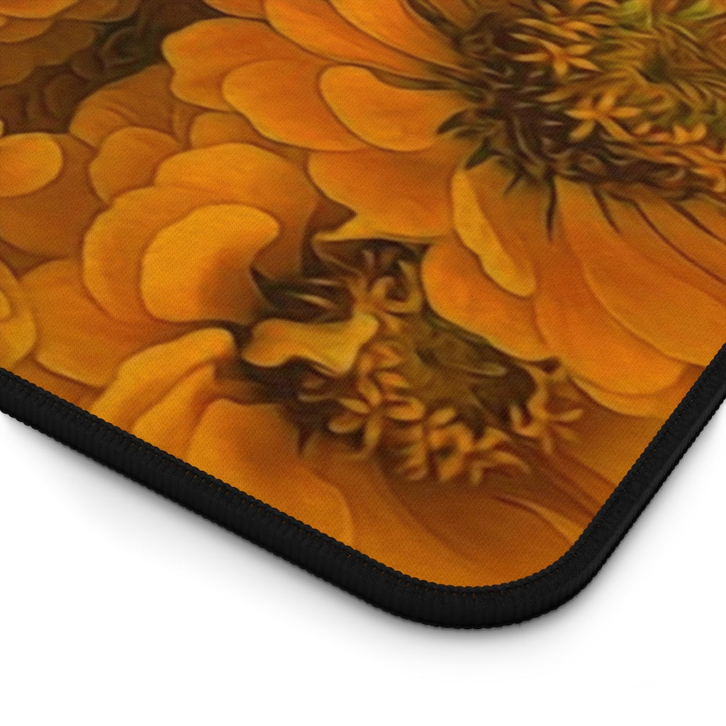 Yellow Zinnias Desk Mat