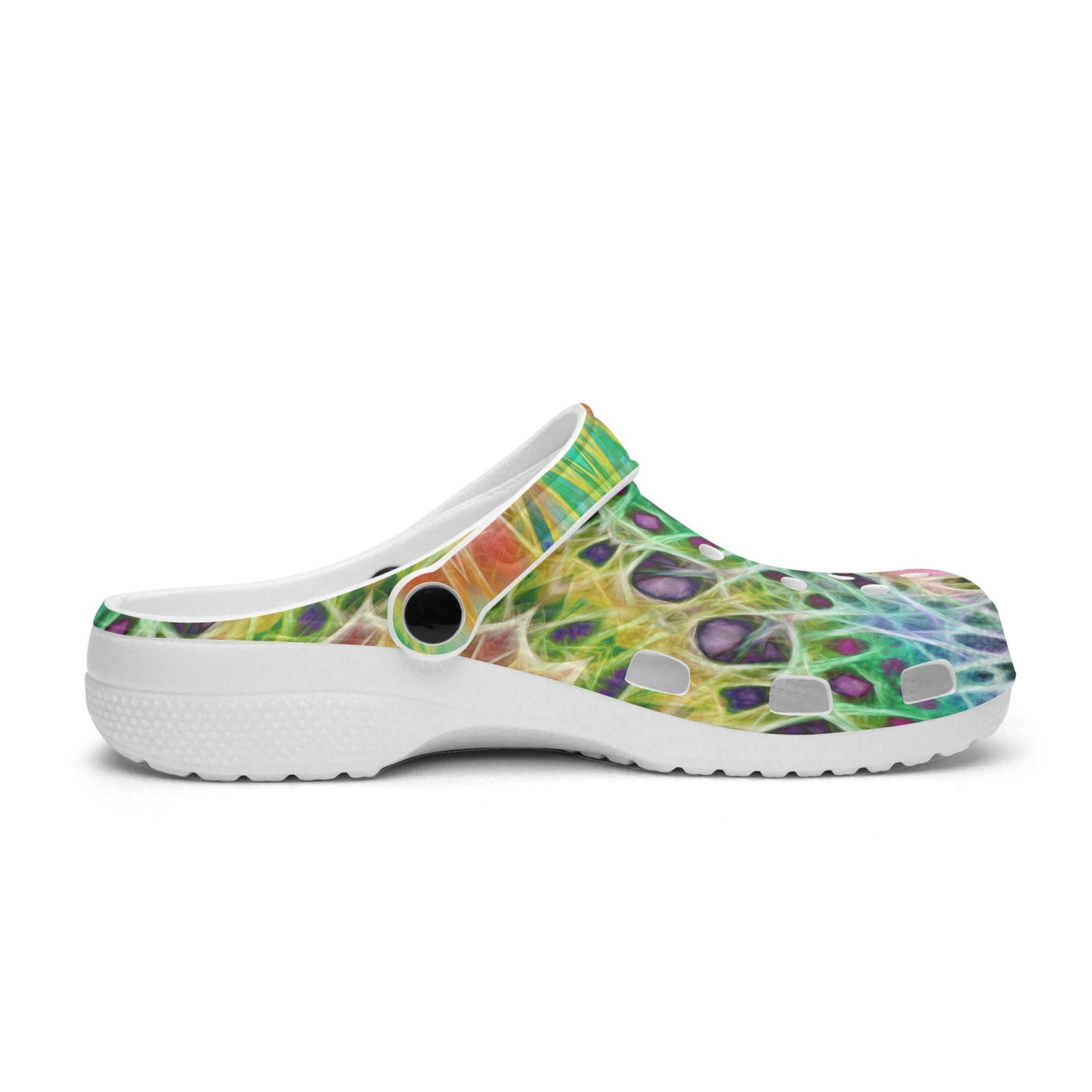 Orange Green Kaleidoscope 413. All Over Printed Clogs