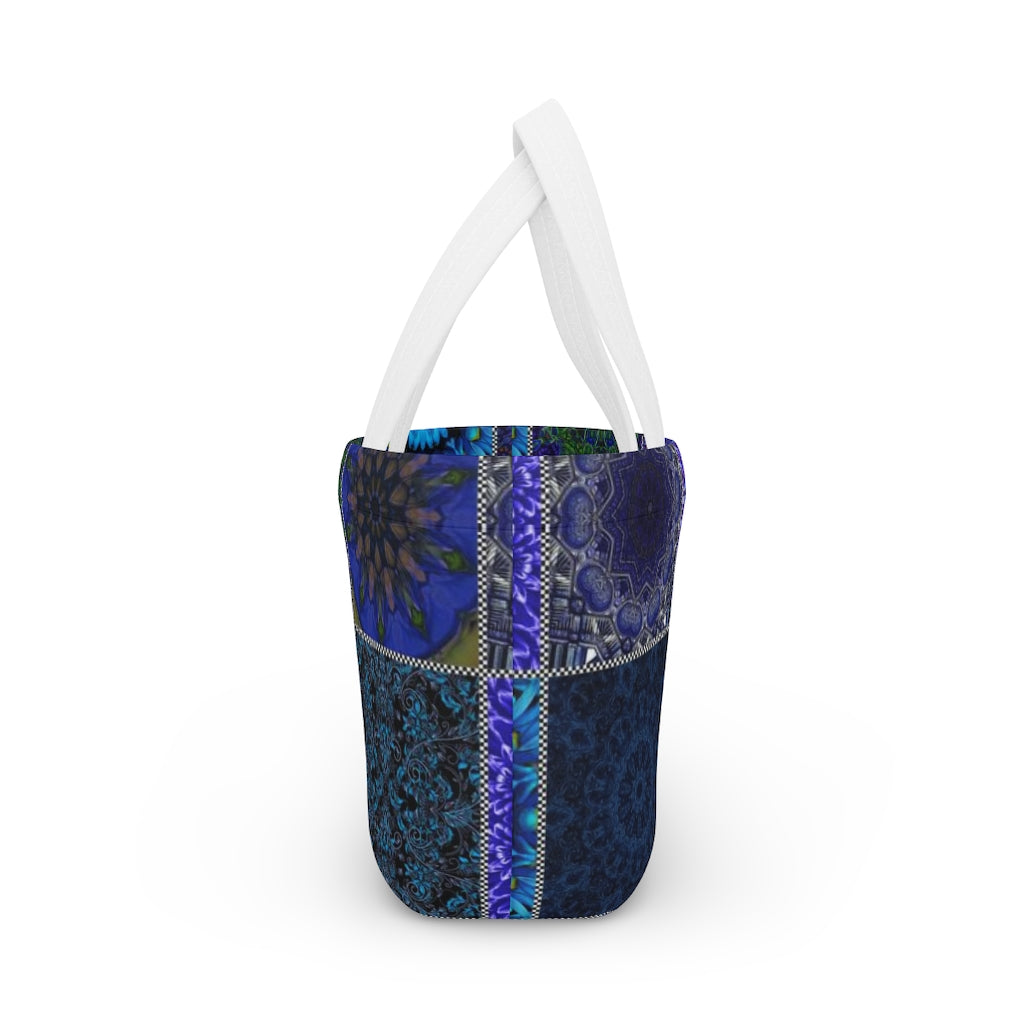 Blue Crazy Quilt Lunch Bag