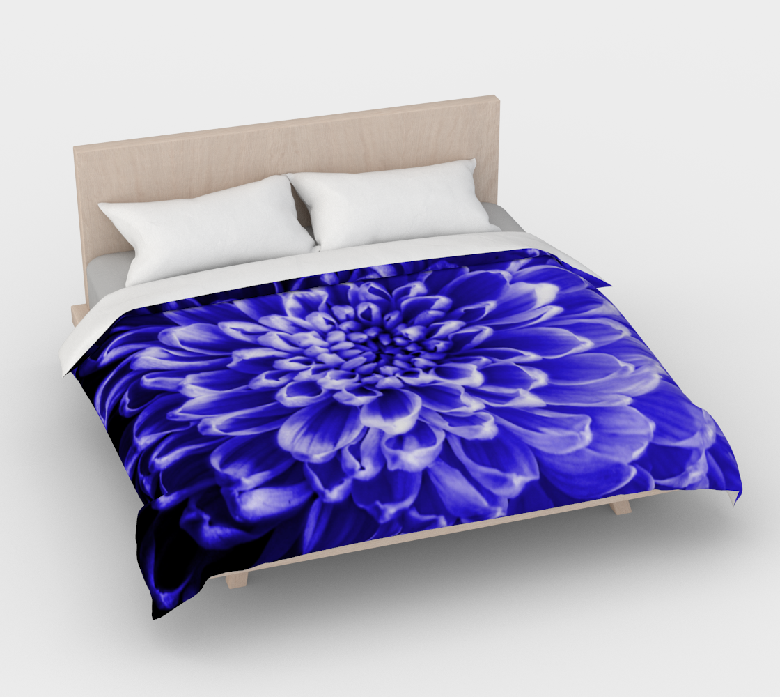 Blue Chrysanthemum Duvet Cover