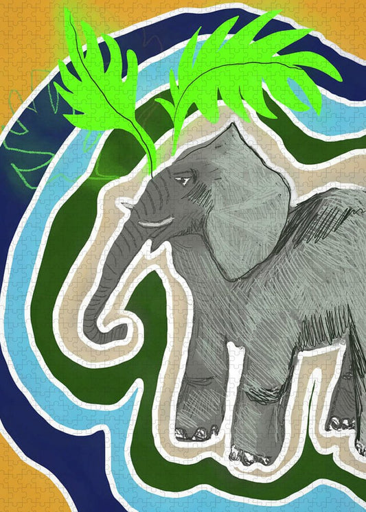 Elephant Sandy Blue - Puzzle