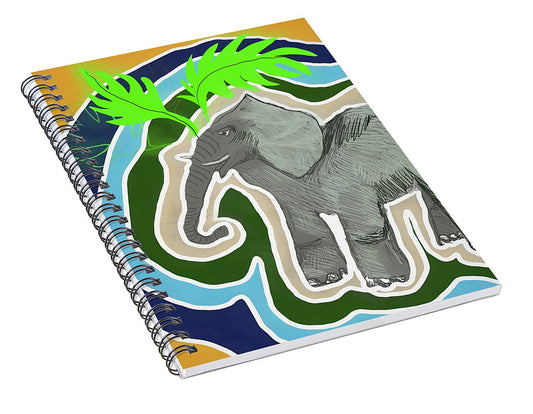 Elephant Sandy Blue - Spiral Notebook