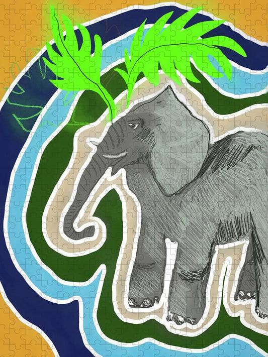 Elephant Sandy Blue - Puzzle