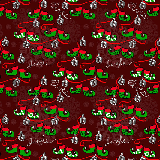 Elves Jingle Pattern Digital Image Download