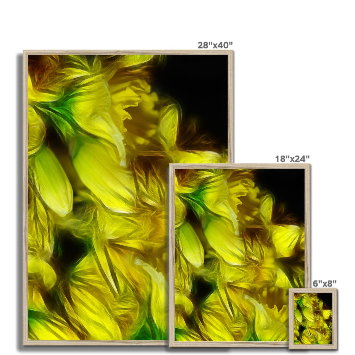 Abstract Yellow Daffodils Framed Print