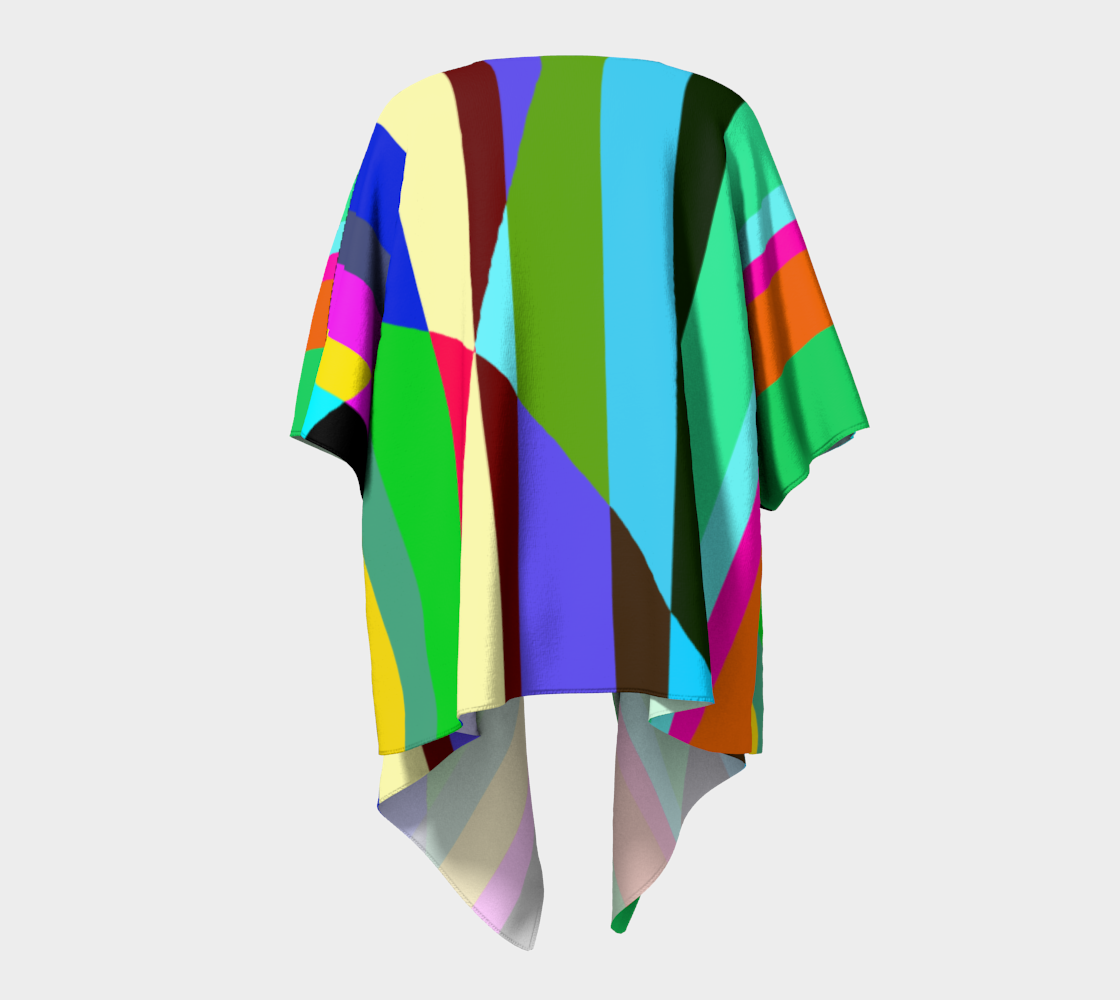 Stripes Interrupted Draped Kimono