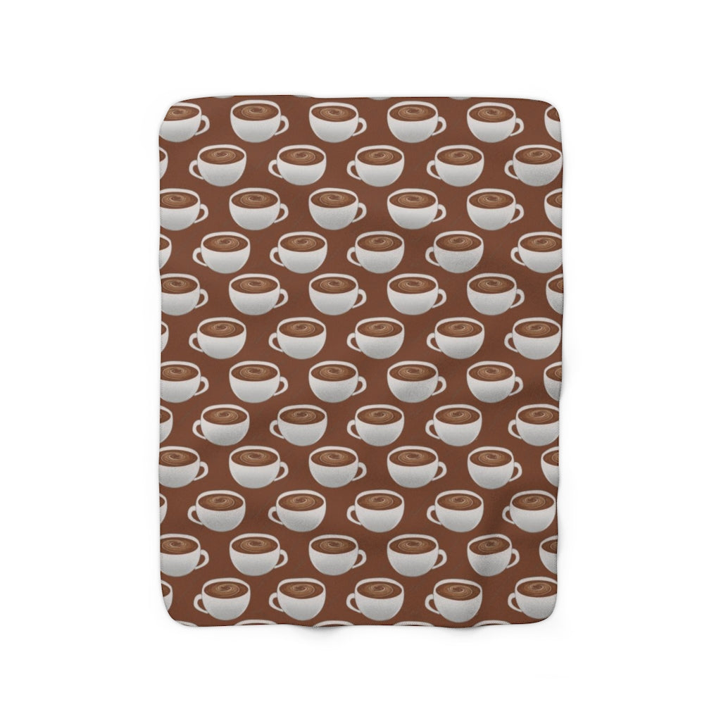 Coffee on Coffee Sherpa Fleece Blanket