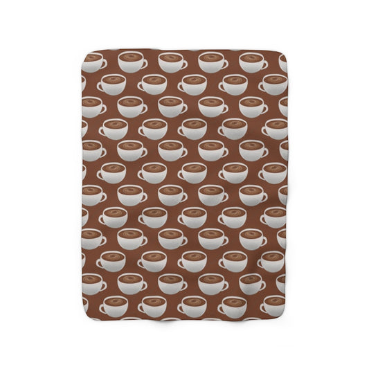 Coffee on Coffee Sherpa Fleece Blanket