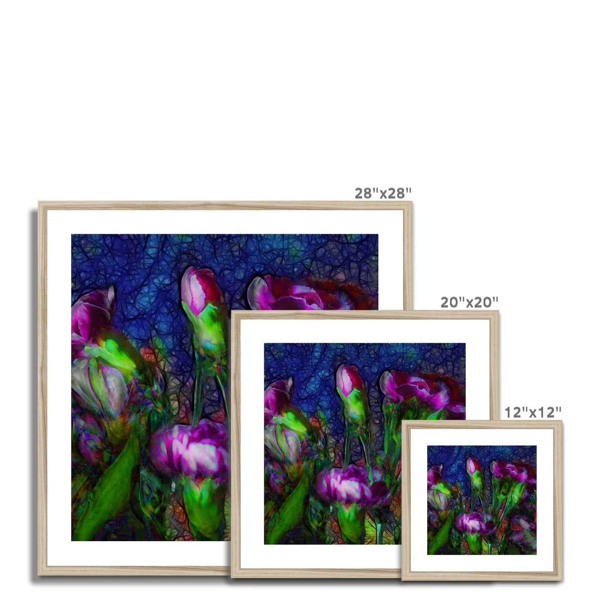 Abstract Pink Carnations Framed & Mounted Print