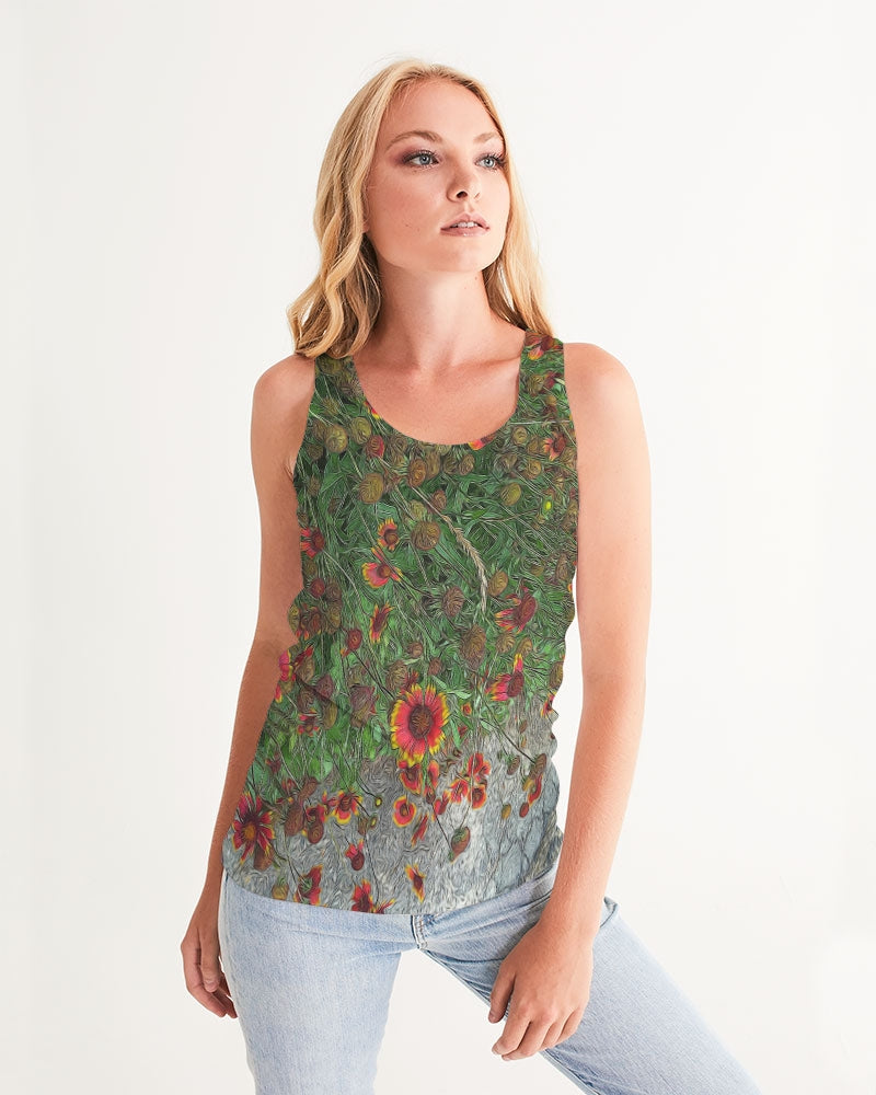 Orange Flower Garden Women's Tank