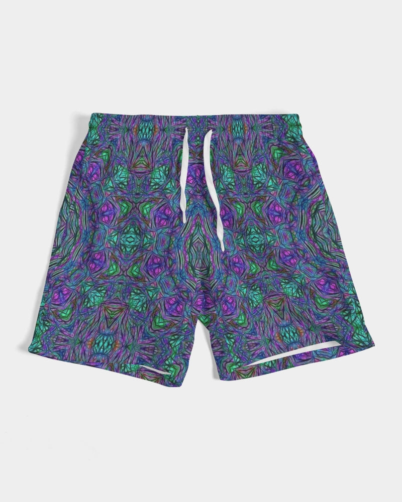 Blue Green Purple Kaleidoscope Men's Swim Trunk