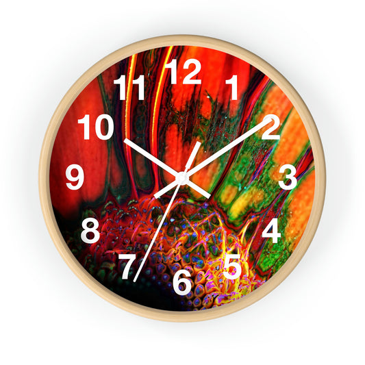 Orange Daisy Wall Clock