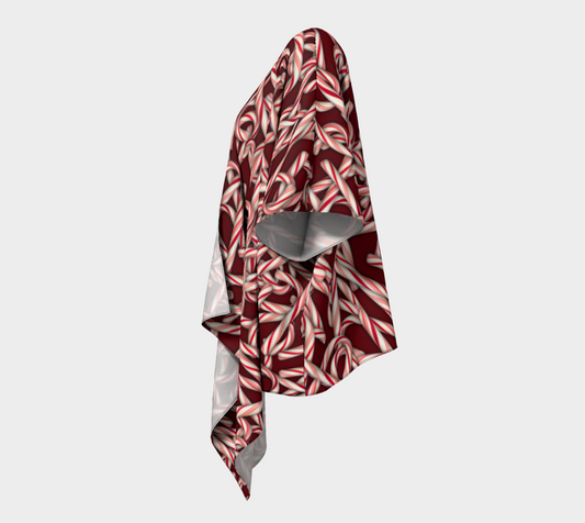 Candy Cane Collage Draped Kimono Jacket