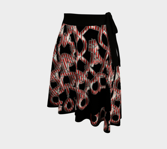 Candy cane Snowflake Kaleidoscope Wrap Skirt