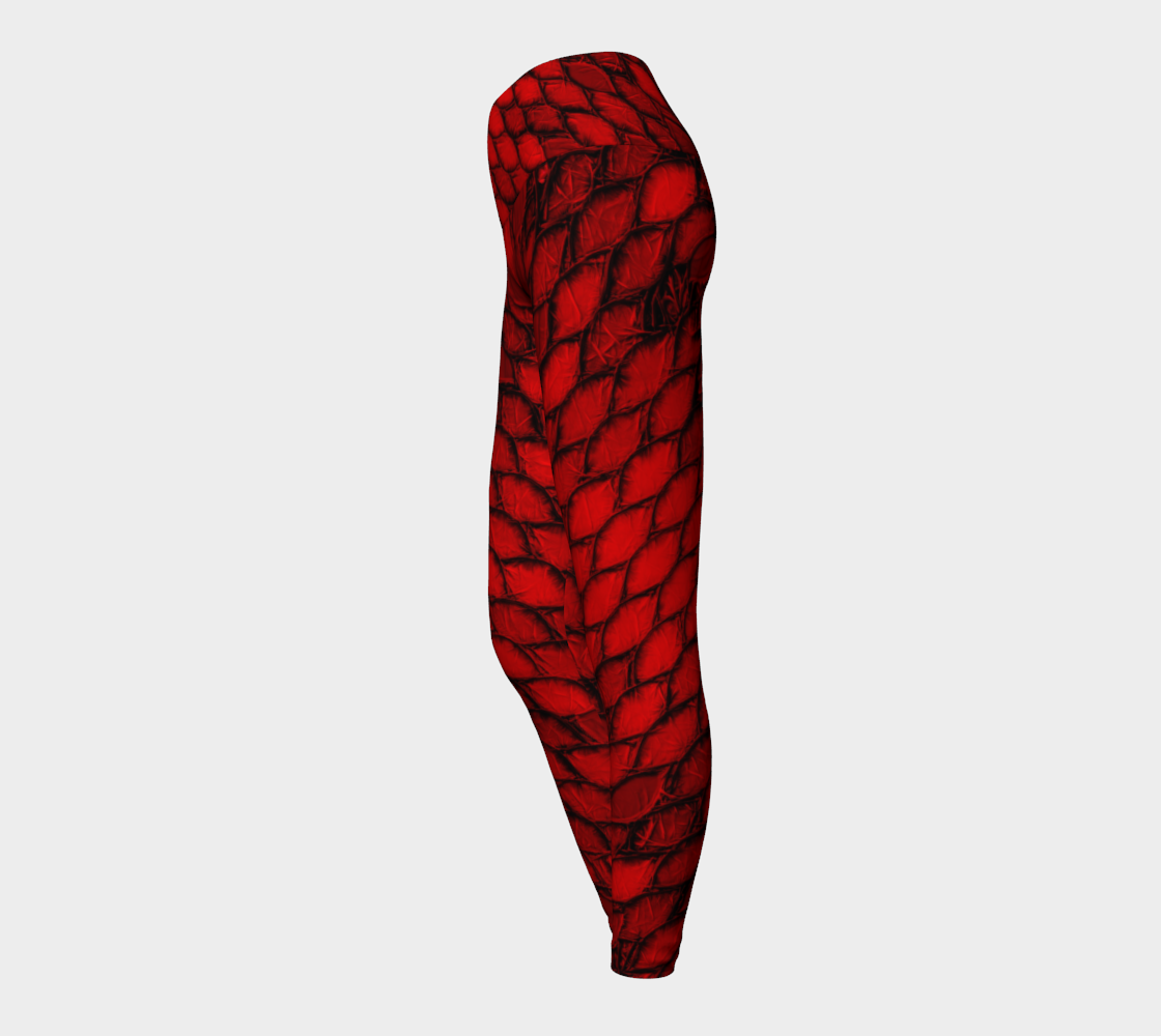 Red Dragon Scales Yoga Leggings
