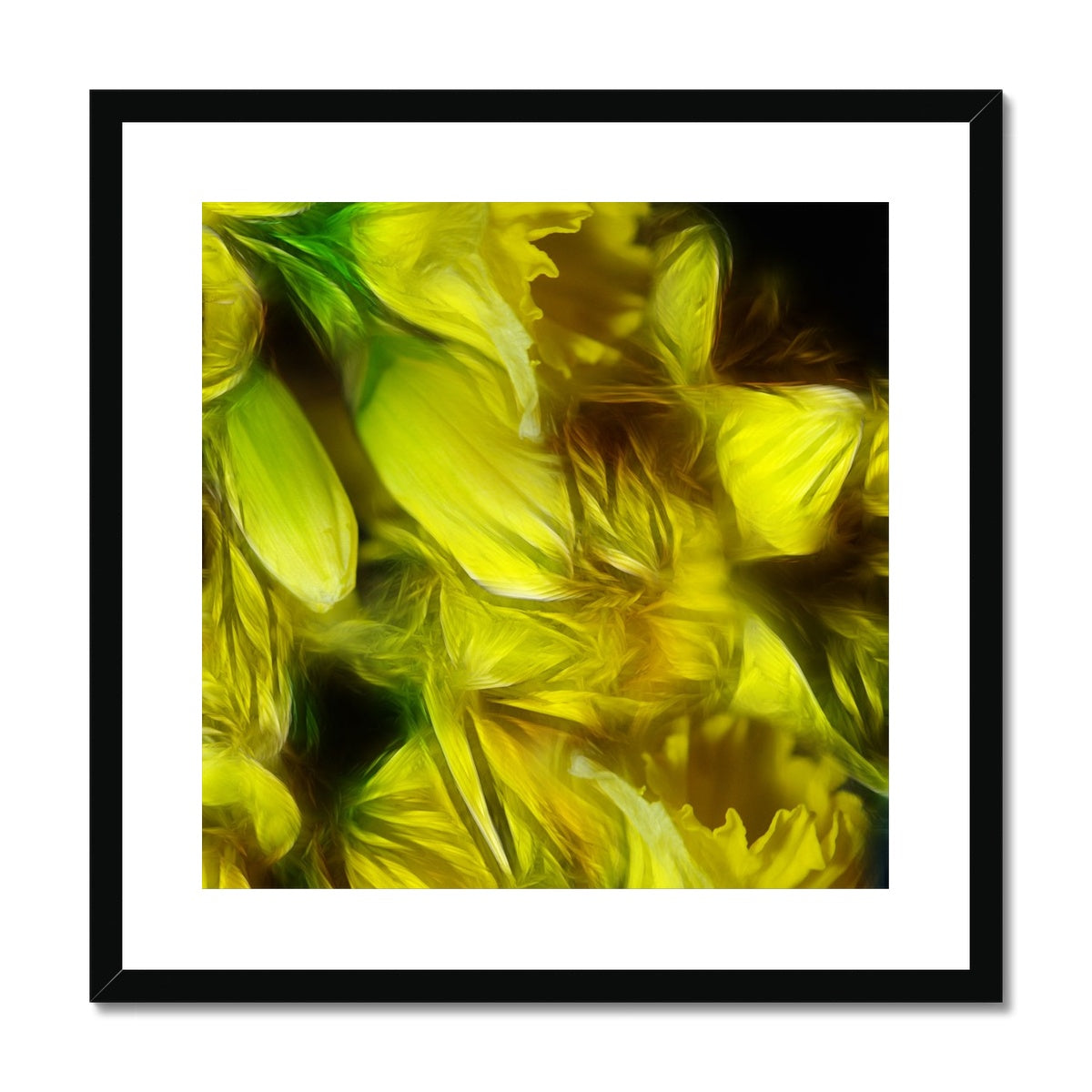 Abstract Yellow Daffodils Framed & Mounted Print