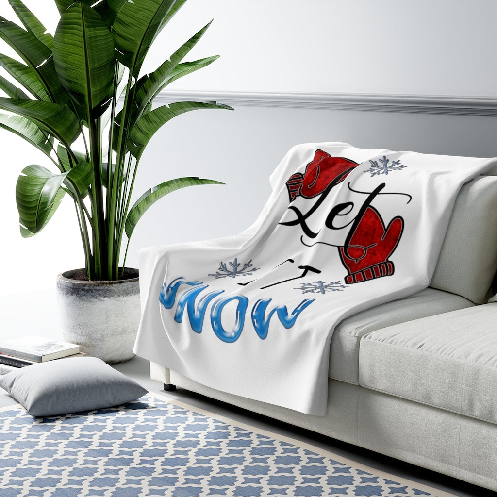 Let It Snow Sherpa Fleece Blanket