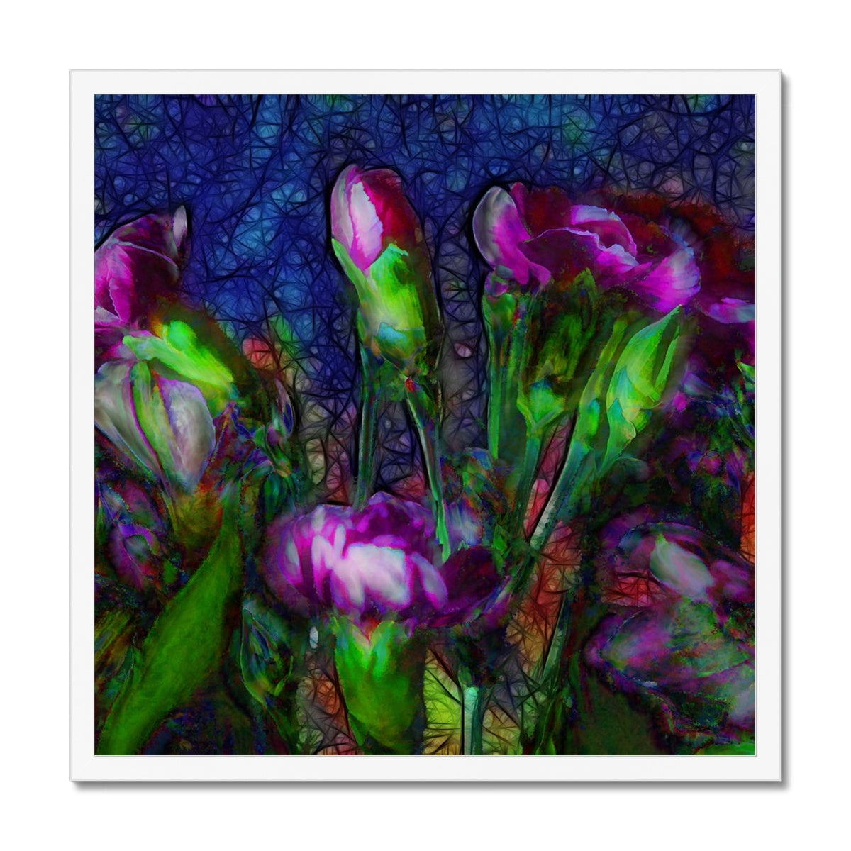 Abstract Pink Carnations Framed Print