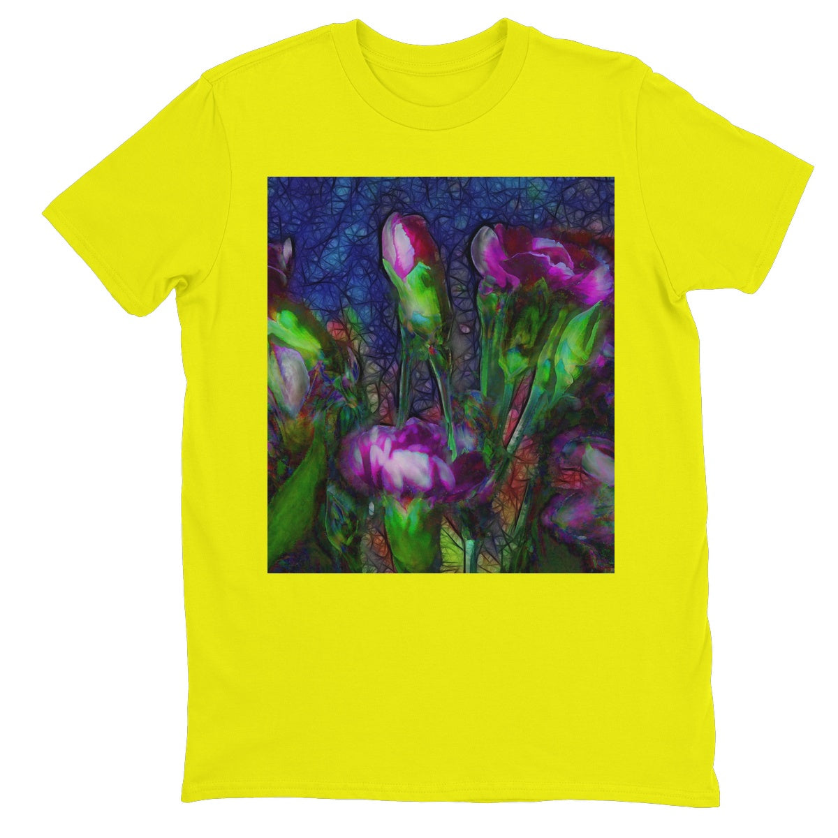 Abstract Pink Carnations Unisex Neon T-Shirt