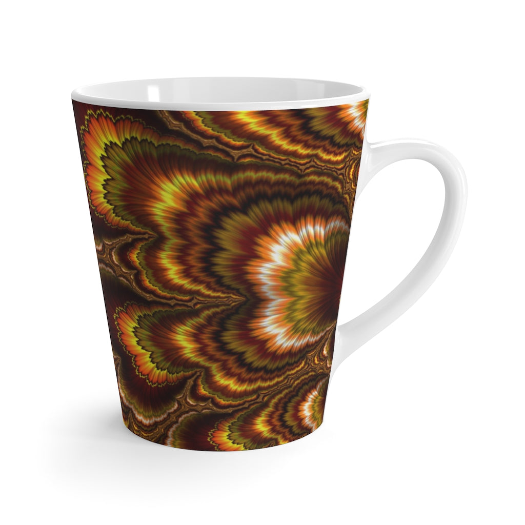 Turkey Feather Fractal Latte Mug