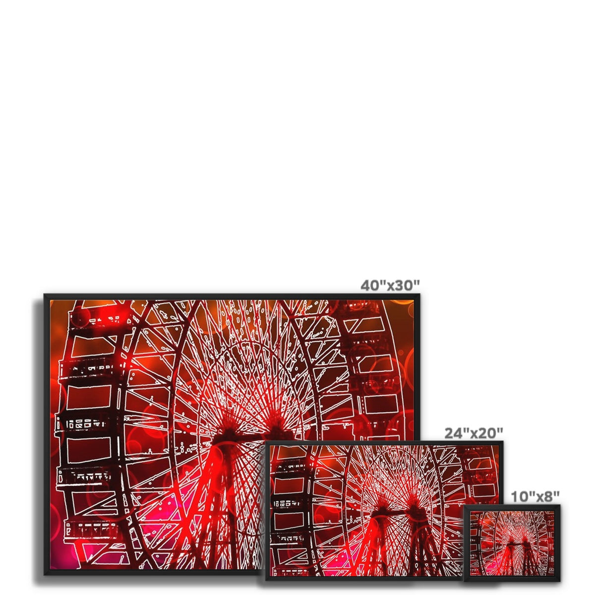Bokeh Light Ferris Wheel Framed Canvas