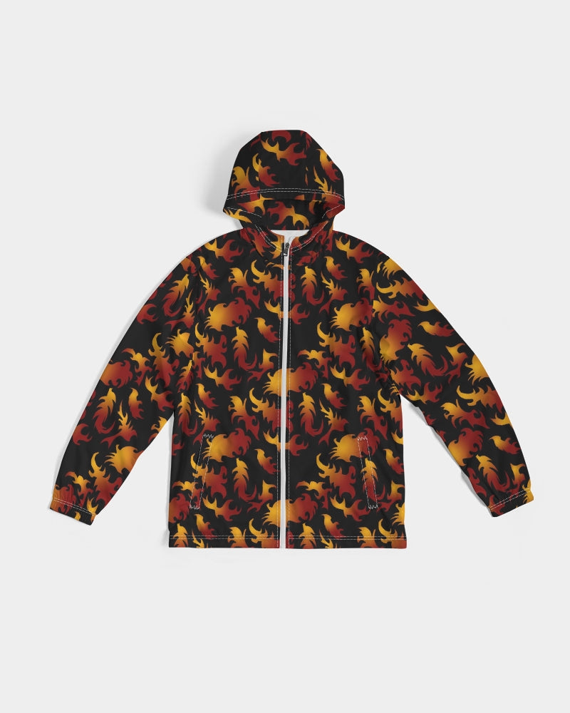 Abstract Flames Pattern  Men's Windbreaker