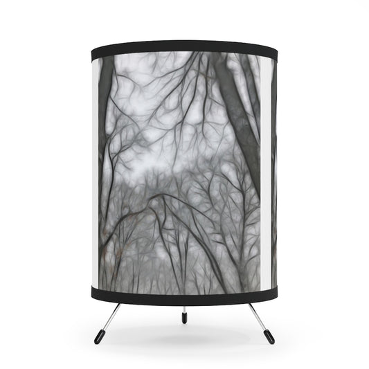 Calm Winter Tripod Lamp with High-Res Printed Shade, US\CA plug