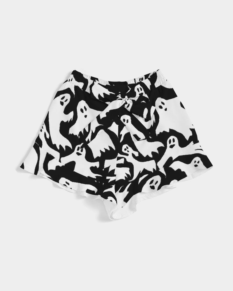 Ghosts Pattern Women's Ruffle Shorts