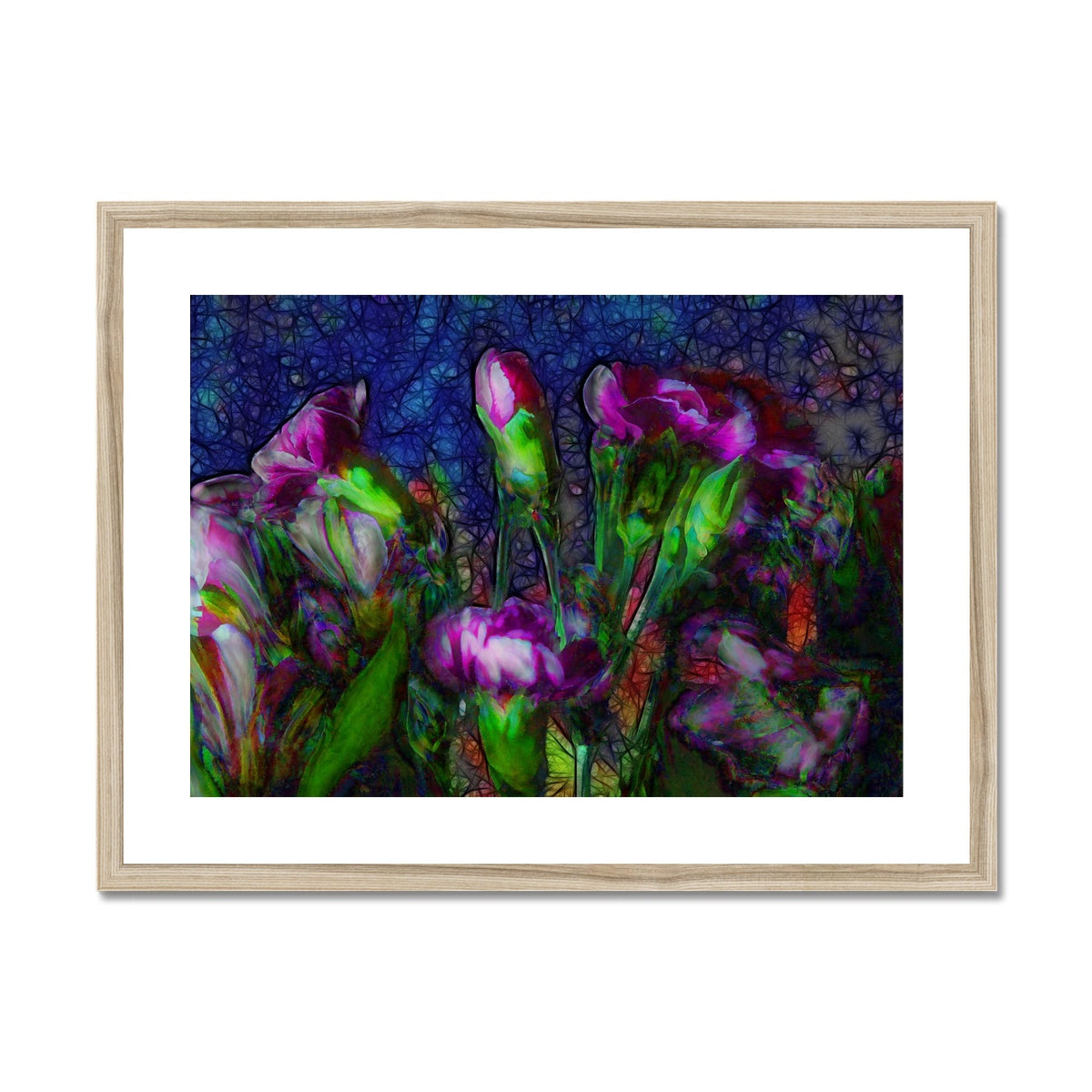 Abstract Pink Carnations Framed & Mounted Print