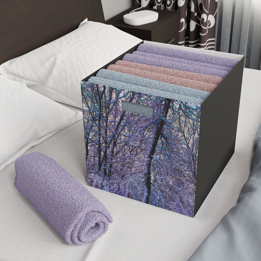 Pink and Blue Snow at Dawn Felt Storage Box