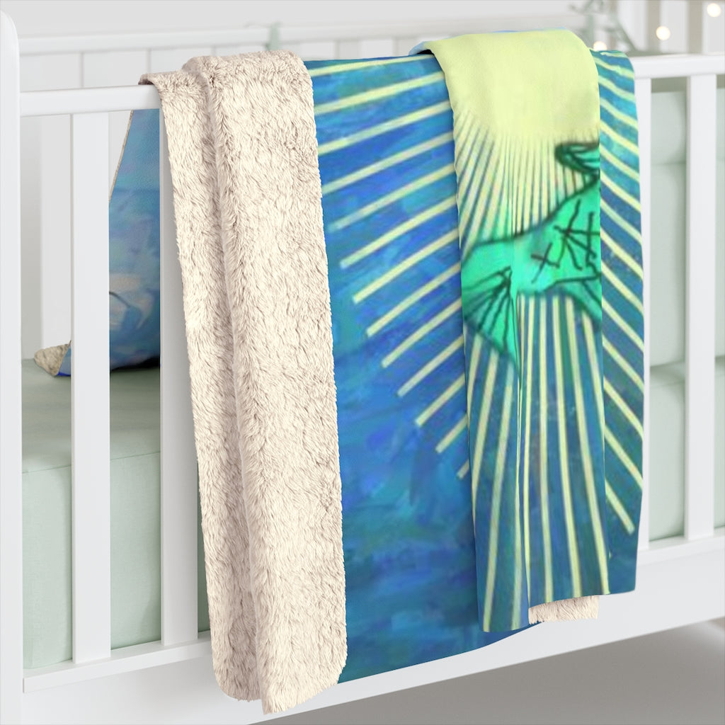 Jumping Fishies Sherpa Fleece Blanket
