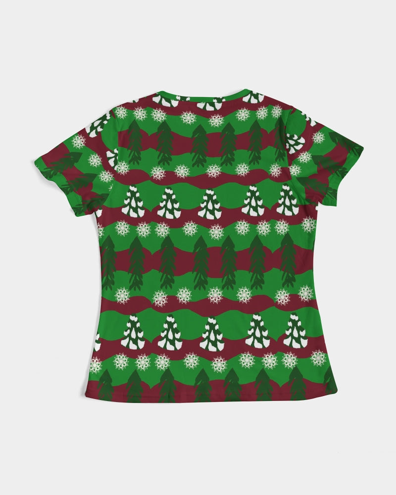 Snowy Evergreen Pattern Women's Tee