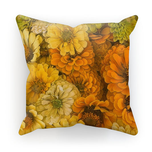 Yellow Zinnias Cushion
