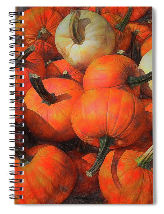 Fall Pumpkin Pile - Spiral Notebook