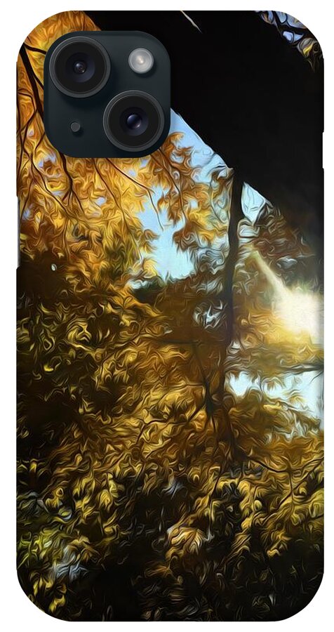 Fall Swirly Yellow Sunlight - Phone Case