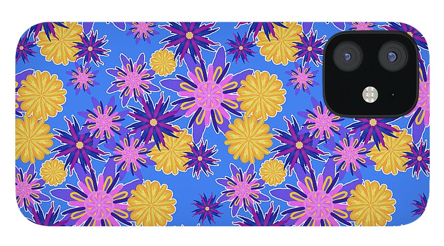 Fanciful Flowers on Powder Blue - Phone Case